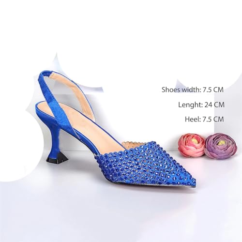 Fjnbbiot Fashion Design Diamond Chain Bag and Pointed High Heels Decoration Full Diamond4