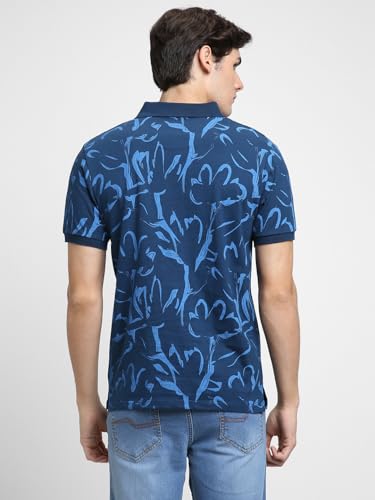 Image of Dennis Lingo Men's Cotton Printed Slim Fit Button-Down Short Sleeve Polo Tshirt