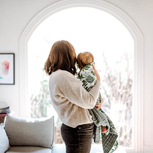 Image of Little Unicorn Muslin Quilt Blanket | 100% Cotton Soft Multi-Layered Muslin Fabric | Toddler & Baby Blanket | 47 inchx47 inch | for Nursery, Crib, Shower Gifts (Tropical Leaf)