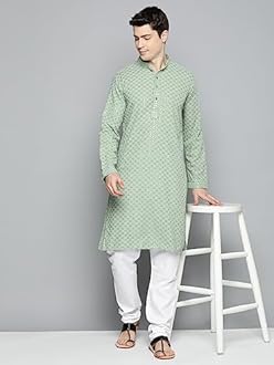 Jompers Men's Embroidered Chikankari and Kurtas Sequence