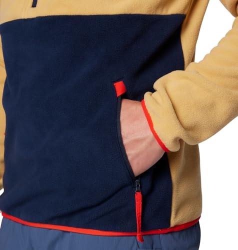 Columbia Men's Sequoia Grove Half Zip Fleece, Light Camel/Dark Mountain/Collegiate Navy/Spicy, X-Large - Image 6