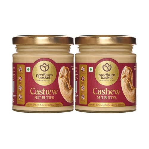 Image of The Premium Basket Cashew Butter 180g x 2 | Vegan Natural Cashew Butter | Single Ingredient & Unsweetened Premium Nut Butter | Keto & Diabetic Friendly