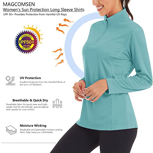 Magcomsen Runnig Shirts For Women Summer Fishing T Shirts Sun Protection Shirts For Women Uv Shirts Running Shirts For Women Workout Shirts For Women Rash Guard Grey Green #TOP2