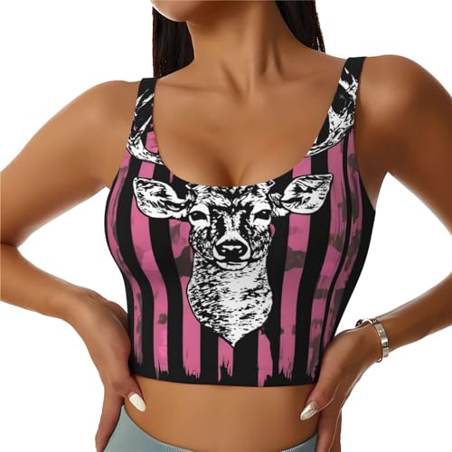 Womens Comfy Sports Bra U-Shaped Back Crop Tops Outfit for Workout