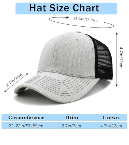 Image of 2-Pack Breathable Mesh Snapback Trucker Hats, Adjustable Baseball Caps for Men Women, Cotton-Poly Twill Outdoor