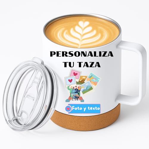 Fresh-KO -Taza térmica personalizada| 330 ml | Conserva Calor 6 horas | Taza personalizada con foto | Libre de BPA | Taza termica| Tazas personalizadas | Regalo original | Taza café