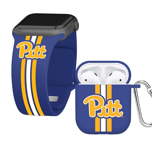 Affinity Bands Pittsburgh Panthers HD Combo Package Compatible with Apple Watch and AirPods Gen 1 & 2 (38/40/41mm Long Stripes)