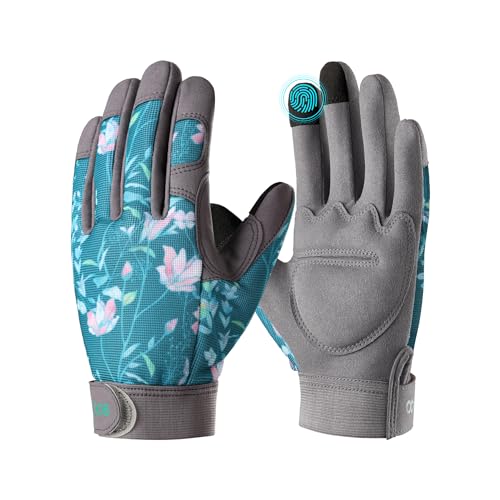 COOLJOB Medium Gardening Work Gloves for Women...