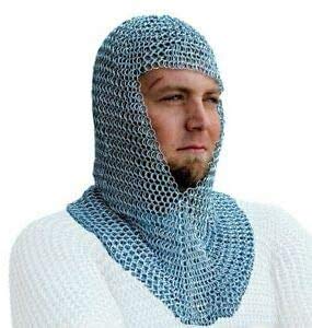 Chainmail Coif Aluminum V-Neck | Chain Mail Hood
