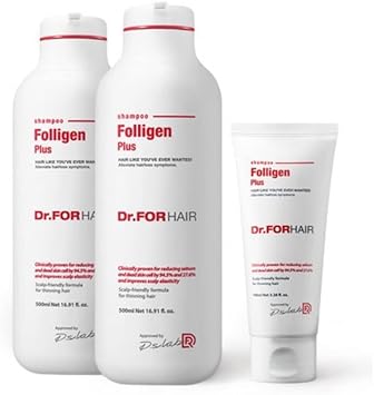 Dr. For Hair Shampoo 500ml x 2 + 100ml For Scalp Health and Maintain the Balance of Old Cuticle, Oil and Moisture on the Scalp by Dr. For Hair Shampoo 500ml + 100ml For Scalp health and Maintaining The Balance of Dead Skin Cells and Oil and Moisture on the Scalp Parallel Import
