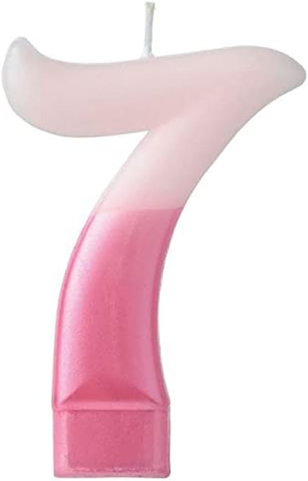 Vibrant Pink Numeral Candle #5 - 3.75" - Premium Wax & Metallic Design - Perfect for Birthdays, Anniversaries & Themed Parties (1 Pc.)