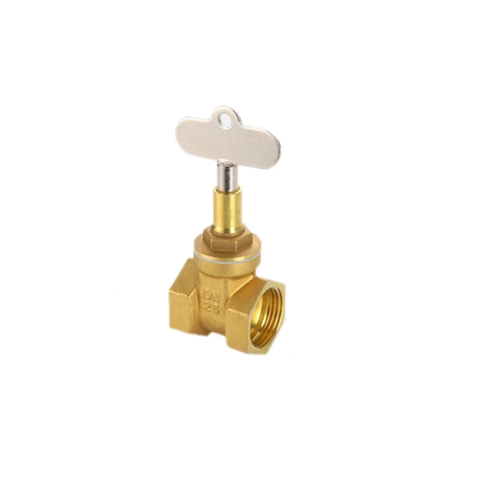 Llave De Paso Agua Válvula de compuerta latón DN15 DN20 DN25 con cerradura dentro la llave triangular for tubería agua, medidor(3/4")
