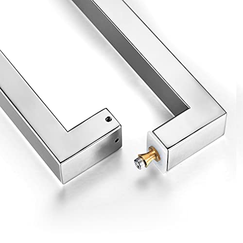 Togu Tg-R3825 450Mm/18 Inches Solid Standoffs Heavy-Duty Stainless Steel 304 Back To Back Push Pull Door Handle For Solid Wood, Timber, Glass, And Metal Doors, Mirror Polished Chrome Finish #TOP5