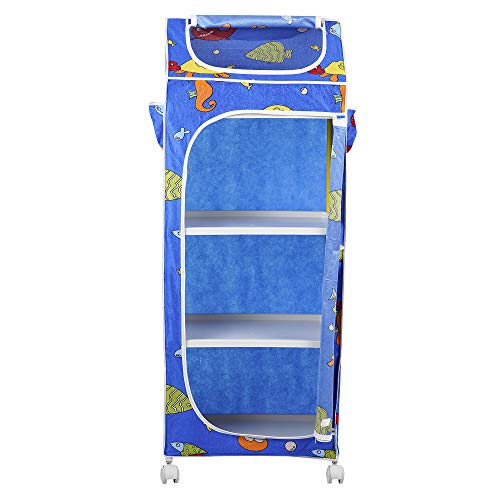 Image of Little One's | 4 Plastic Shelves Baby Foldable Wardrobe (Made in India), Unbreakable Material, (Plastic Structure)| Aquatic Blue | HP4 /FB