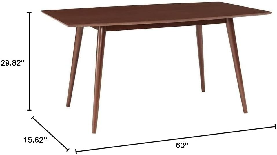Diagram showing the dimensions of the dining table