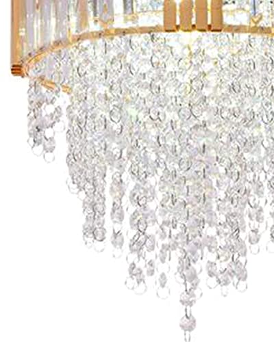 Mini lustre en cristal doré compact pour sublimer les plafonds bas