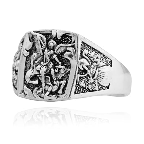 Bague épée d'ange homme chevalière punk vintage anneau hip hop large