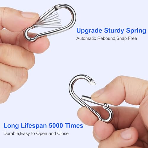 image for YUQGAOP 24 Pcs Small Carabiner,1.97 inch Small Spring Snap Hook, Carab
