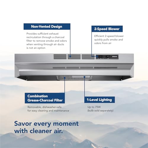 Broan-Nutone 5498421655 Broan Nu-Tone Broan-Nutone 4130Sf, 30-Inch, Stainless Print Guard Fingerprint Resistant Ductless Under-Cabinet Range Hood thumb #2