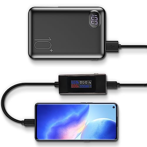 Image of XMSJSIY USB C Voltage Tester Meter Type C Voltage and Current Tester Meter, Power Bank Capacity 4-30V 0-6.5A 195W Digital Multimeter Type C USB Charger with Color LCD Display- 1Pcs