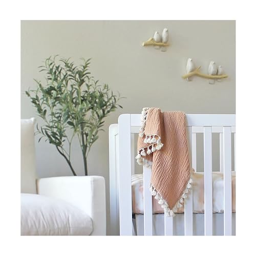 Crane Baby Soft Cotton Crib Mattress Sheet, Fitted Sheet for Cribs and Toddler Beds, Pink Tie-Dye, 28”w x 52”h x 9”d