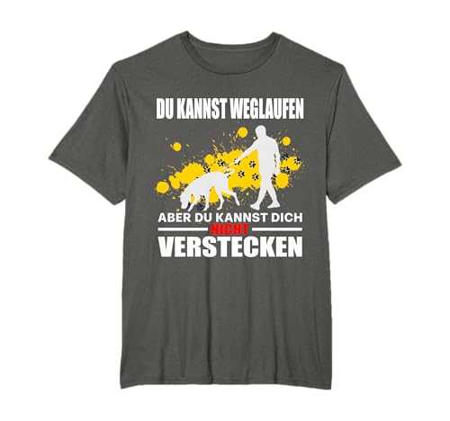 Mantrailing Zubehör & Co. - Du Kannst Weglaufen Aber Dich Nicht Verstecken - Mantrailing T-Shirt für Mantrailer, Unisex-Erwachsene, Schwarz, S