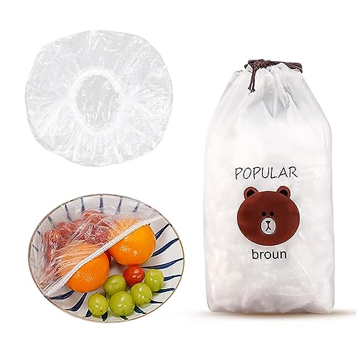 100 bolsas de conservación de alimentos con 1 bolsa de almacenamiento, bolsa de protección de alimentos, diseño de boca elástica, bolsas de conservación transparentes para alimentos, restos
