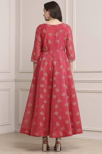 Image of BIBA Women Cotton Blend Maxi Flared Classic Printed Dress