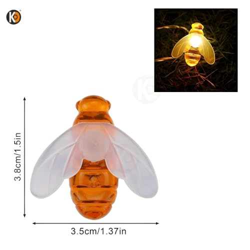Image of K D Honey Bee String Fairy Lights -Yellow | 16 LED Honee Bee led Light with Plug | 7.5 ft Length | Waterproof Decor Lights for Diwali /Cafe /Home for Indoor & Outdoor (Honey bee Yellow)