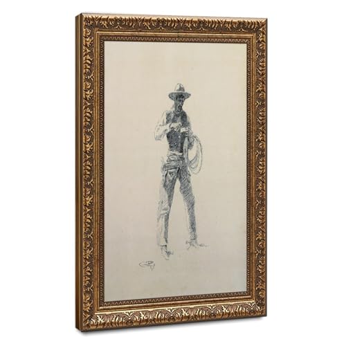 Toile Cowboy Charles M Russell pour décoration murale salon et bureau