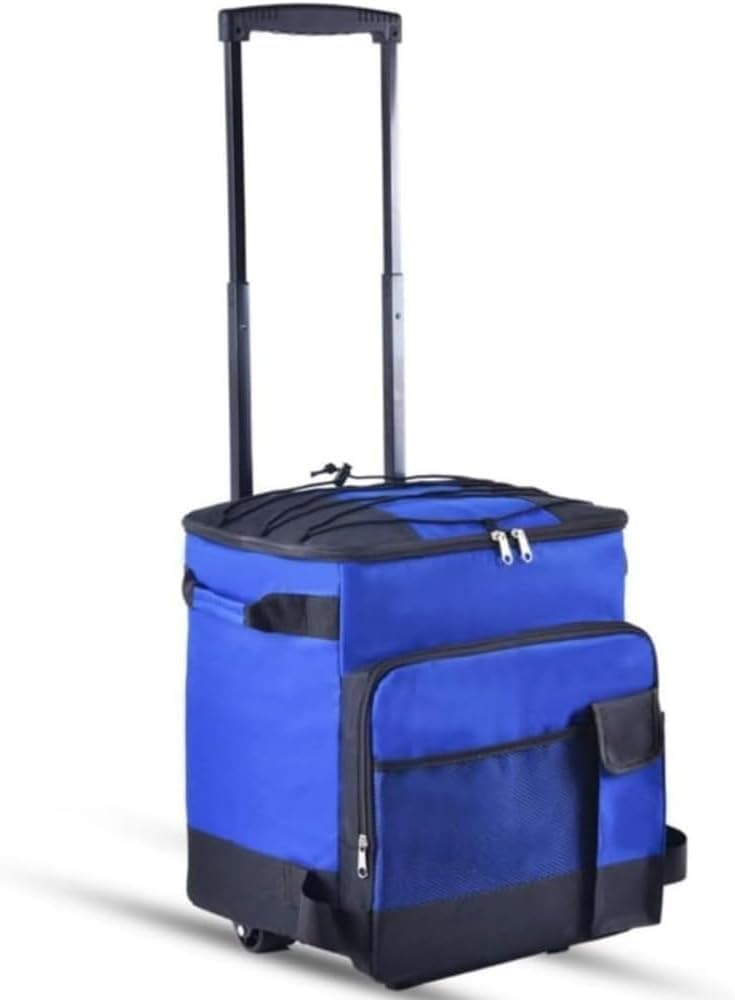 ショッピングカート、折りたたみ式、大容量の保冷バッグ付き 静音ホイール 伸縮式ハンドル 防水 携帯用カート（保温・保冷機能付き）、収