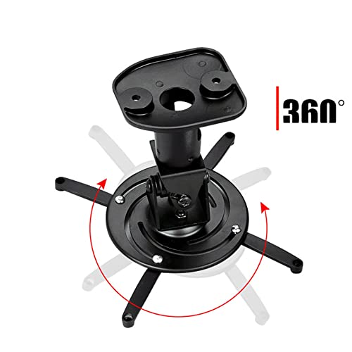 Soporte de techo para proyector universal D-Mount inclinable de aluminio negro 5
