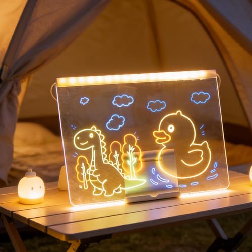 Panel luminoso LED borrable con toma USB y marcadores incluidos 3
