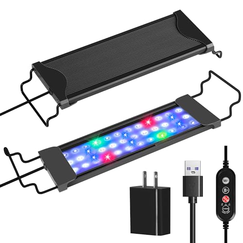 水槽 ライト 30-45cm水槽用 ledライト USB式 水槽ライト タイマー付き 防水 3つの照明モード 10段階明るさ調整 四色 メモリー機能付き アクアリウムライト 照明 小型 伸縮可能 熱帯魚 金魚 観賞魚飼育 水草育成 省エネ 50000時 長寿命 A031-30-2690
