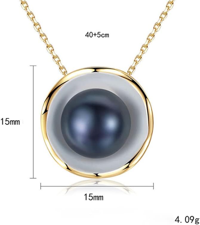 Pearl Necklace Genuine Freshwater Cultured 8-9mm Pearl Pendant Necklaces Sterling Silver for Women Fine Jewelry Gifts for Women Wife Girlfriend Mother