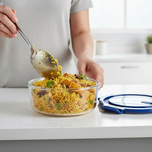 Image of ginoya brothers 620 ML Glass Meal Prep Containers, Food Storage Containers with Lids Airtight, Glass Lunch Boxes, Microwave, Oven, Go & Freezer-to-Oven-Safe Food Containers.