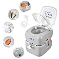 Kohree Portable RV Toilet, Camping Toilet Porta Potty, 5.8 Gallon Detachable Waste Tank, Indoor Outdoor Leak-Proof Toilet with Level Indicator, for Adults Home Use, RV Travel, Boat and Trips