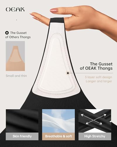 OEAK Seamless Thongs for Women Invisible Thongs No Show Thong Panty Liners Tangas Comfortable Workout G-Strings Underwear4