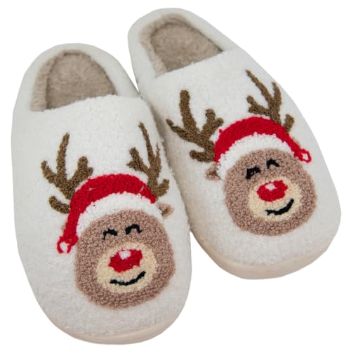 KATYDID Reindeer Red Nose Slippers2