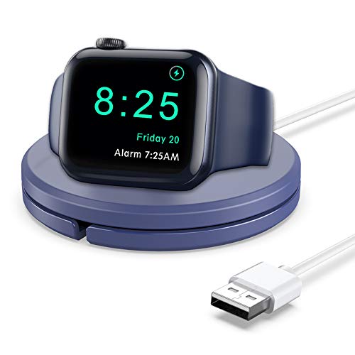 [Upgraded] Watch Charger for Apple Watch Series, SlaBao Watch Charging Stand with Charging Cable(3.1ft), Watch Magnetic Charger for Apple Watch Series 6/5/4/3/2/1/SE (44mm/42mm/40mm/38mm)-Blue