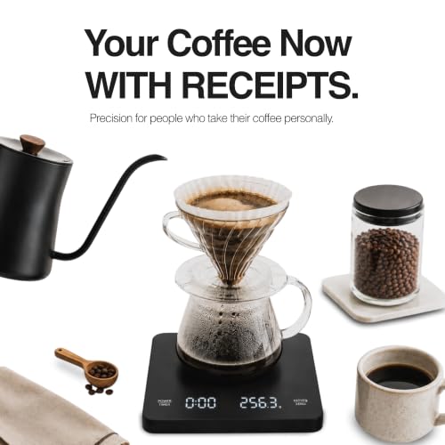 Image of AAshonee Digital Coffee Scale, 0.1g Precision, 3000g Capacity, Auto & Manual Timer, Type-C Rechargeable