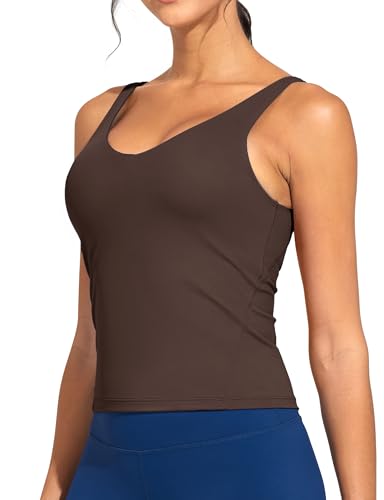 Image of THE GYM PEOPLE Women's Longline Sports Bra Wirefree Padded Workout Yoga Tank Top