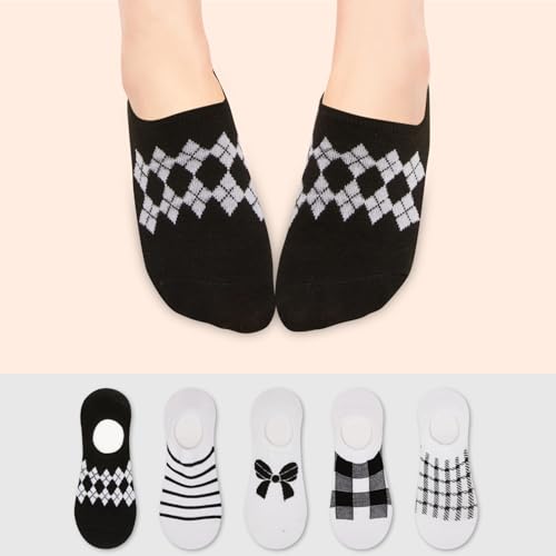 Image of Benefeet Sox Cute No Show Socks for Women Low Cut Socks for Girls Liner Invisible Socks Cotton Flat Boat Loafer Socks