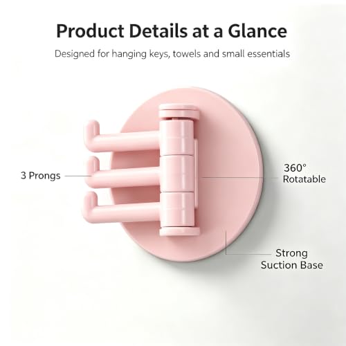 No-Drill Rotatable 3-Prong Wall Hook for Home - image 5