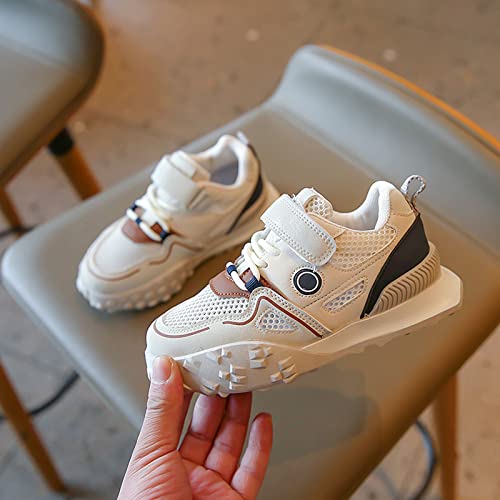 Big Girls Summer New Mesh Sport Shoes Rubber Sole Walking Breathable Shoes Little Girls (Brown, 9.5 Little Child)3