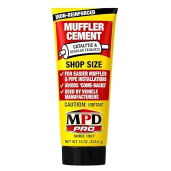 MPD Muffler Cement Putty – 16 oz | Seals Exhaust Leaks, Cracks & Holes | Heat Resistant Up to 2000°F | Easy Application for Automotive Repairs (Pack of 1)