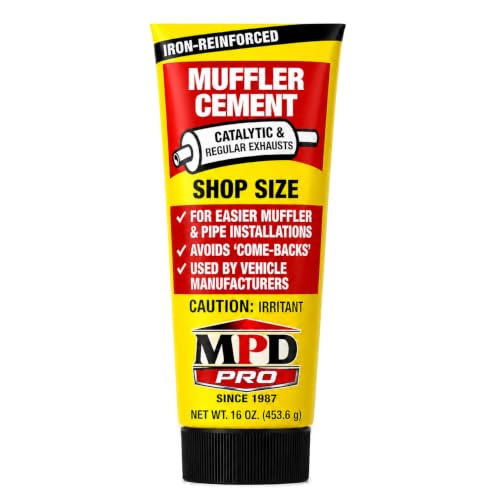 Image of MPD Muffler Cement Putty - 16 oz | Seals Exhaust Leaks, Cracks & Holes | Heat Resistant Up to 2000F | Easy Application for Automotive Repairs (Pack of 1)