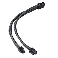 SilverStone Technology PP07E Verlängerungsstromkabel 8 Pin 4+4 CPU EPS 300mm 18 AWG SST-PP07E-EPS8B Schwarz
