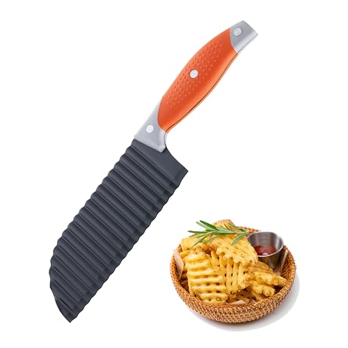Comparison: Best Knife For Cutting Potatoes 4 VITUER Crinkle Cutter for Veggies, Crinkle Cut Knife for French Fry, Vegetable, Potato, Cucumber, Carrot and Fruit, Stainless Steel Wave Fries Cutter Slicer With Ergonomic Handle, Dishwasher Safe