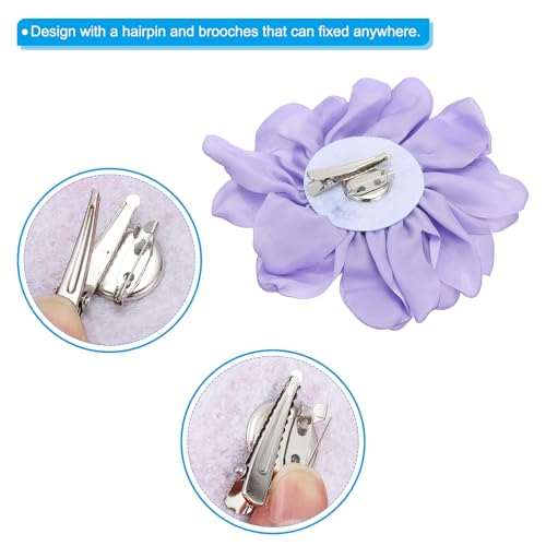 Image of PATIKIL Rose Flower Hair Clips, Fabric Brooch Pins for Women Wedding Party Dance Dress Clothes Accessories Valentine's Day Gifts